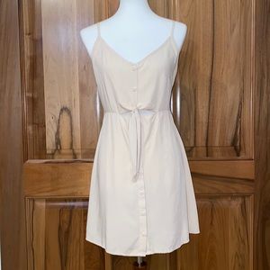 Nectar Clothing beige sundress, peekaboo midriff detail, L